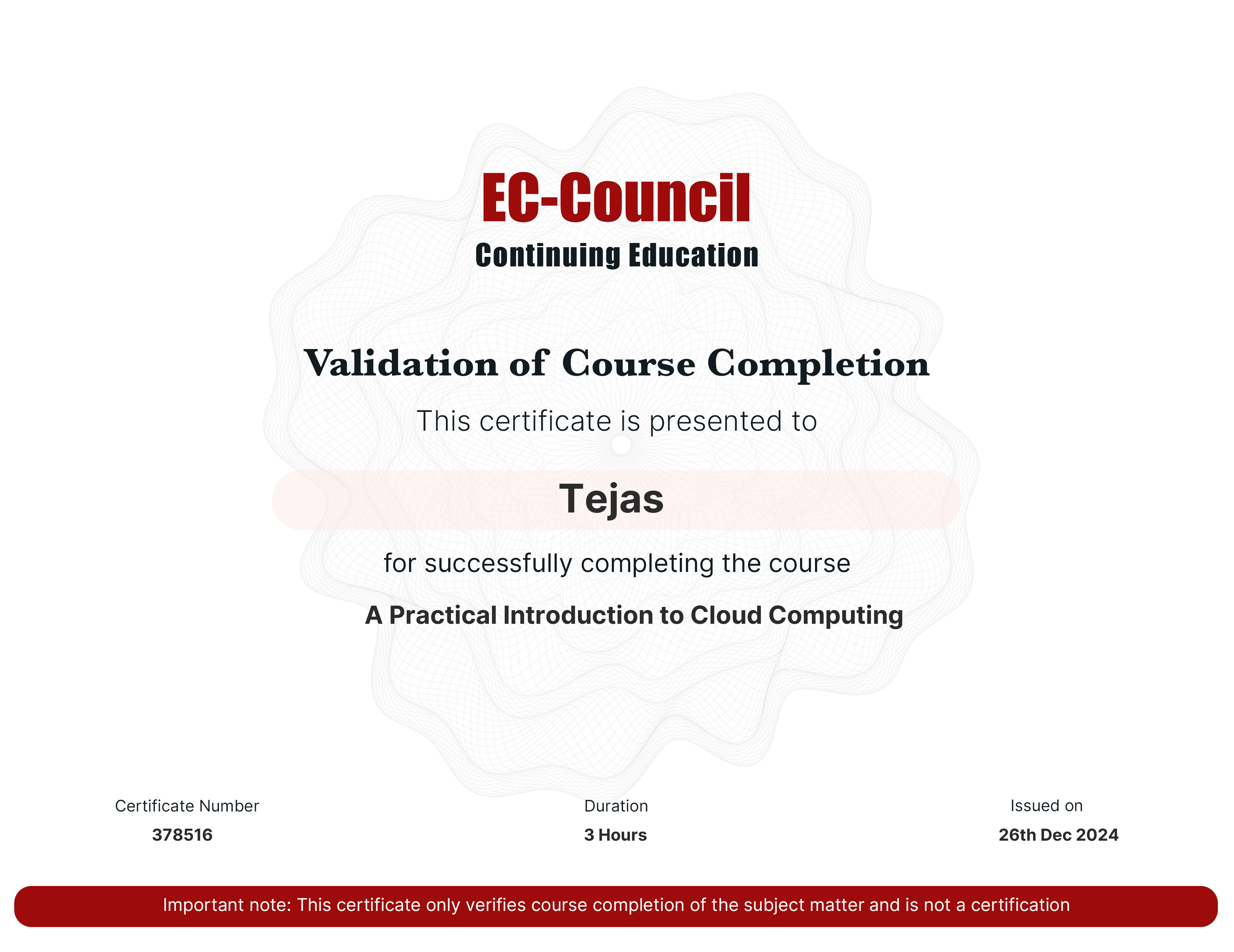Certificates
